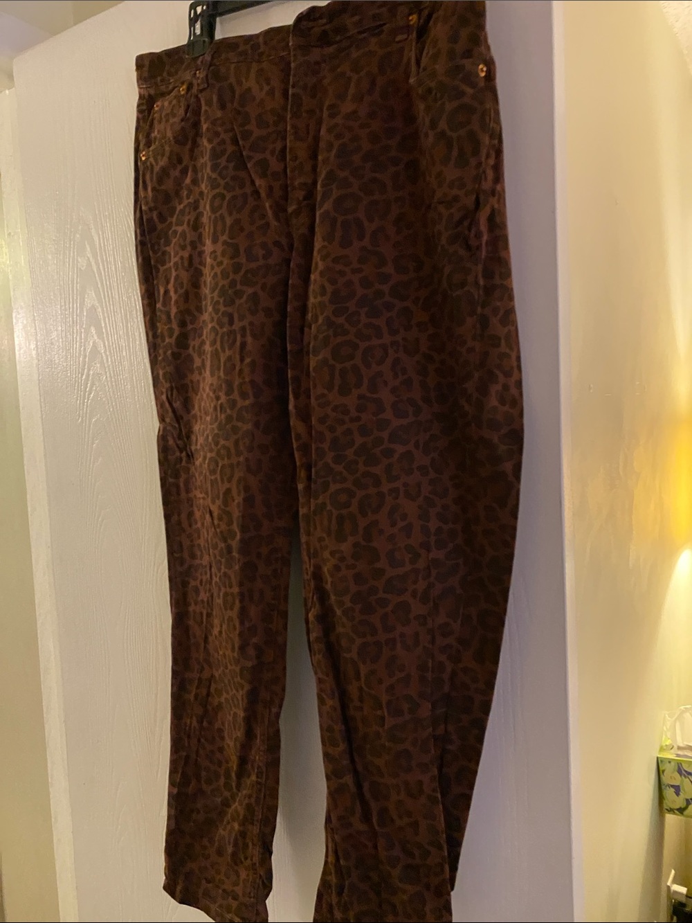 Boden Leopard Print Jeans in Dark Brown